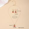 3PCS Cute Cherry Zircon Set Hypoallergenic Necklace and Eearrings Daily & Gift for Women