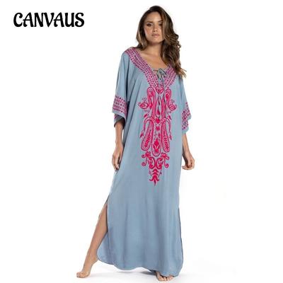Moteriškas plius dydis Beach Cover Up Šventinis sijonas išsiuvinėtas Bikini Cover Up