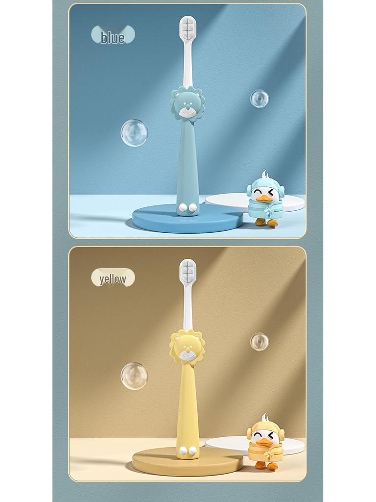 Cute Cartoon Little Lion Children's Soft Toothbrush for Ages 2-6 - Single Pack, Soft Bristles, High Quality