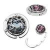 Heart-Shaped Crystal Mesh Folding Bag Hook