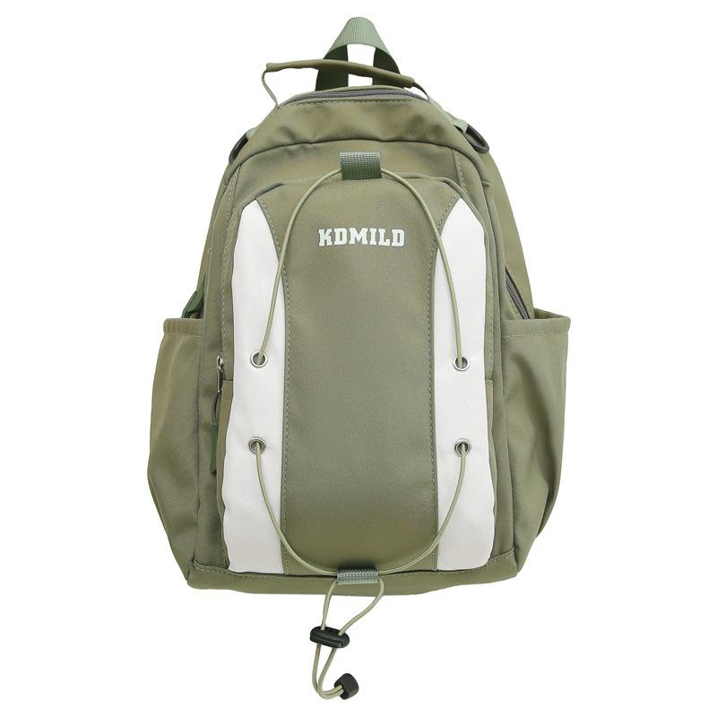 

Жіночий шкільний рюкзак із кольоровими блоками, рюкзак великої місткості для чоловіків, спортивний рюкзак для подорожей на природі зелений