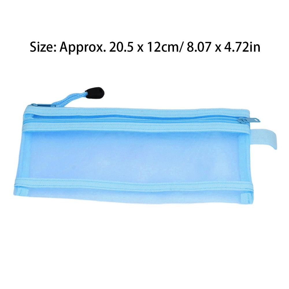 10pcs Blue/Pink/Black/White/Grey Mesh Zipper Pouch Double Layer File Pouch for A6 Paper  Home
