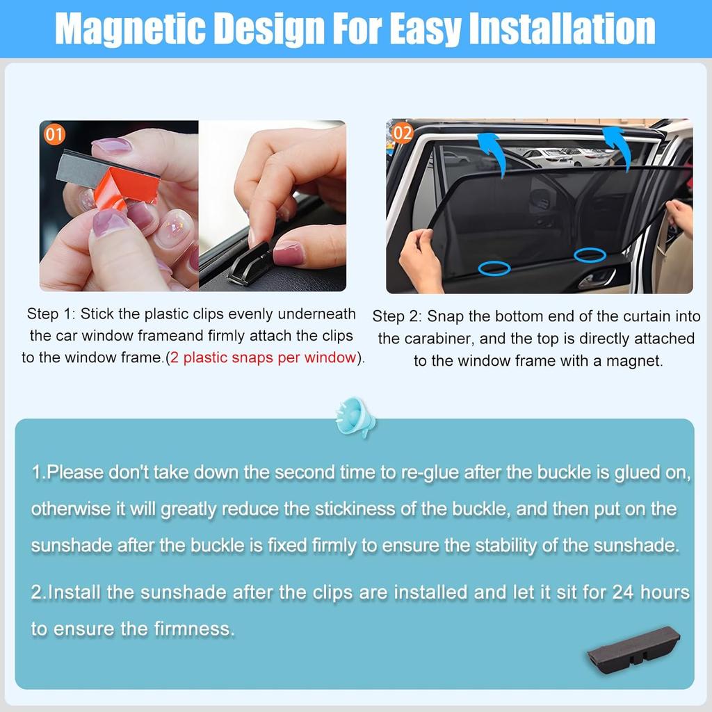 XCBYT Car Window Shade For -2024 Toyota RAV4 Window Covers Side Window Sun Shade Car Window Shade For Baby With Breathable Mesh Ulate Heat And UV For