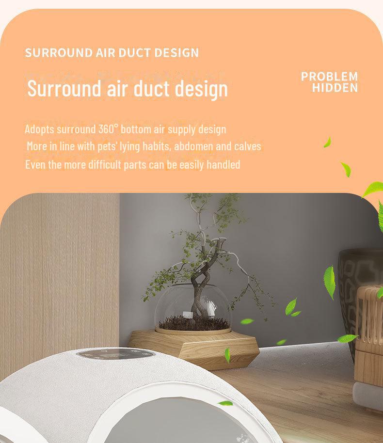 Silent Pet Dryer: Automatic Sterilization and Drying for Small Cats and Dogs