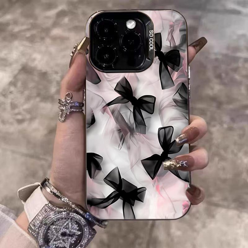 

Lace Bowknot Phone Case For iPhone 16 Pro Max 15 14 13 12 11 16E 17 Air X XR XS Max Plus Shockproof Hard Cover iPhone 13 Pro