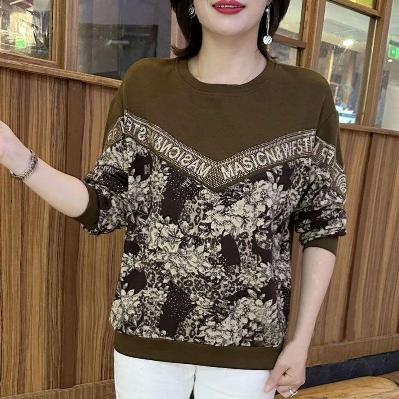 Verdicktes gespleißtes Diamantdesign Druck Modisches lockeres schlankmachendes und Damen-High-End-Hemd