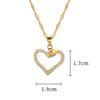 Trendy Heart Stainless Steel Zirconia Necklaces For Women Girls Love Gold Color Metal Necklace Party Birthday Daily Jewelry