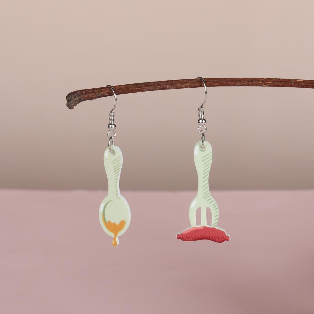 Personalized Environmentally Friendly Acrylic Earrings, Cartoon Burger Kitchen Tableware Modeling Earrings Earrings