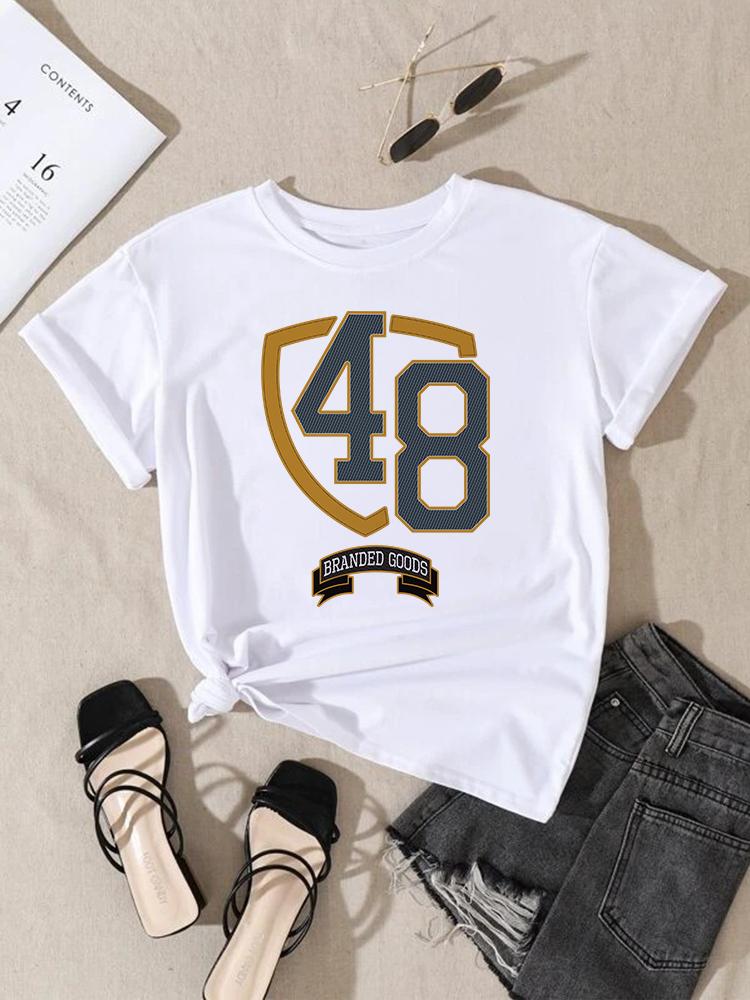 Women Fashion Print T-Shirt Girl Y2K Short Sleeve Tees Tops Kawaii 90S Sweetshirts Female Harajuku Graphic O-Neck T-Shirt