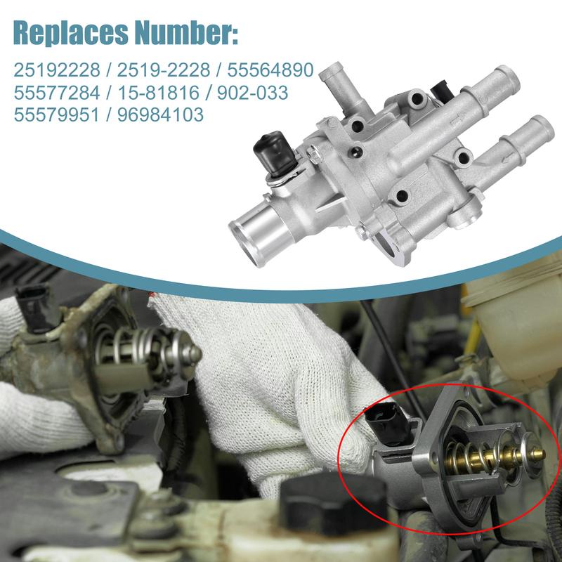 X Autohaux 25192228 Engine Coolant Thermostat Housing Assembly for Chevy Sonic 2012-2016