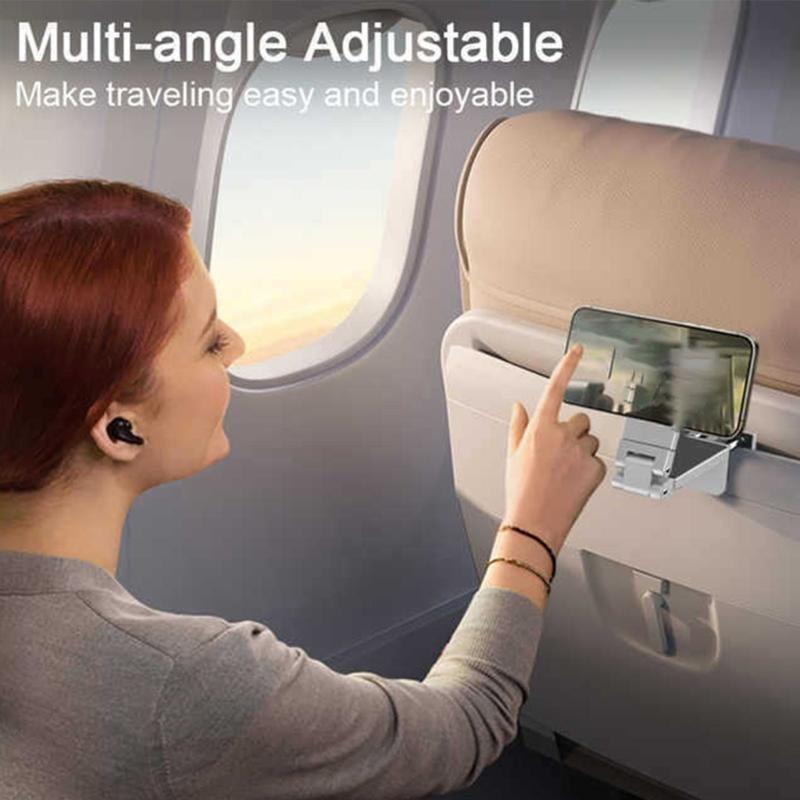 Portable Phone Mount Stand for Airplanes Train Desktop Use Magnetic Holder Adjustable Stand Foldable Hands Less Viewing