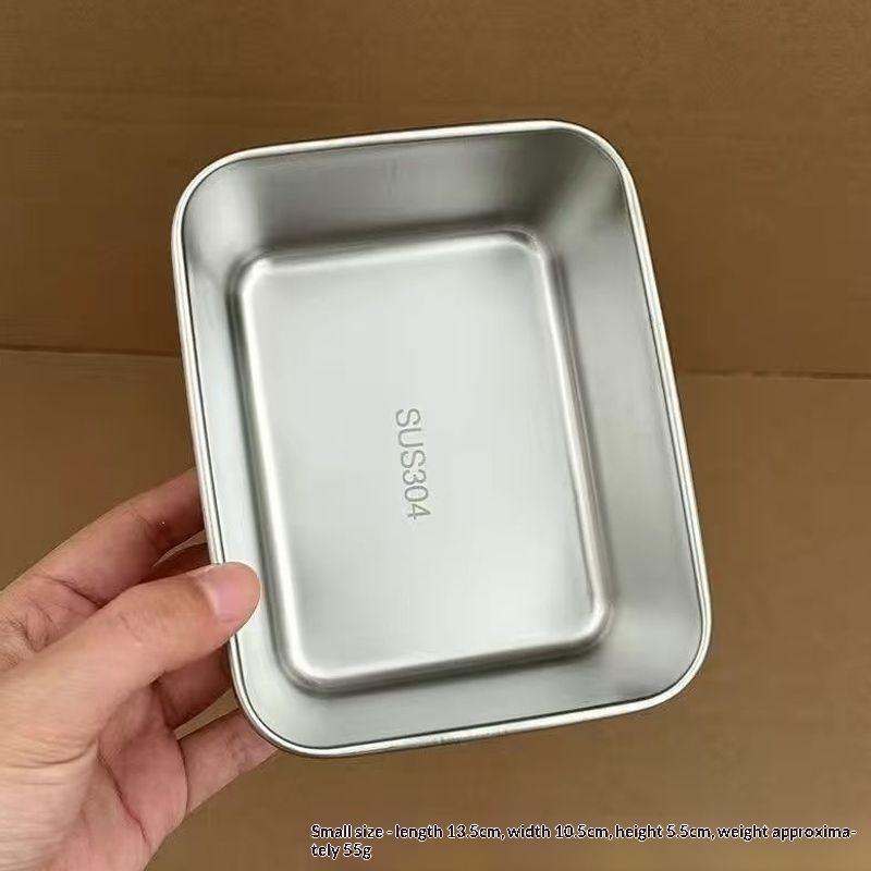 12/3 Pcs 304 Stainless Steel Food Tray Food Safe Easy To Clean For School Office Picnic Meal Prep