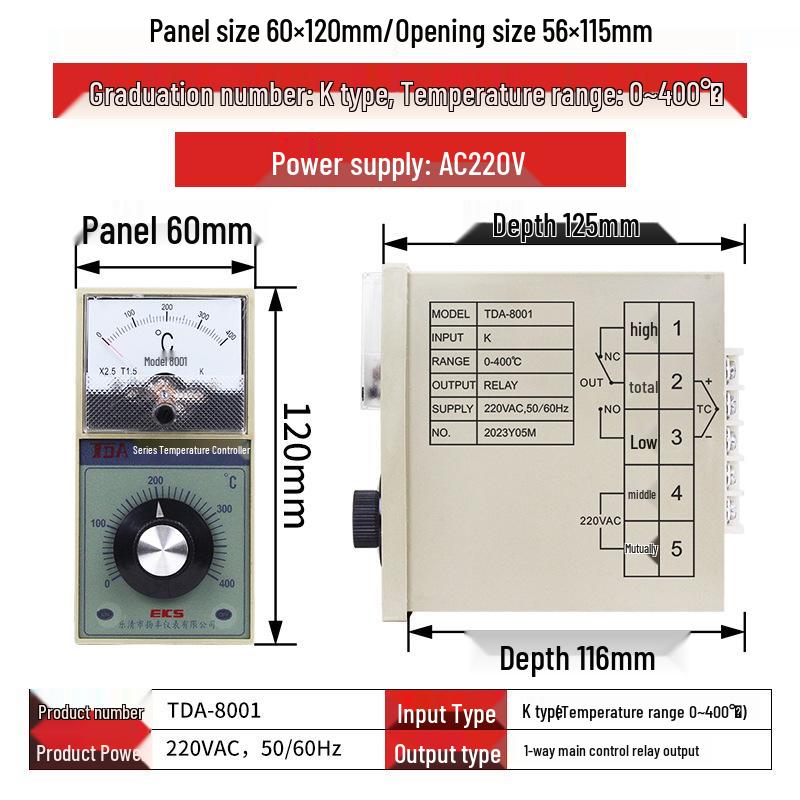 

Taiquan TQIDEC TDA-8001 Pointer Temperature Controller EKS Temperature Meter