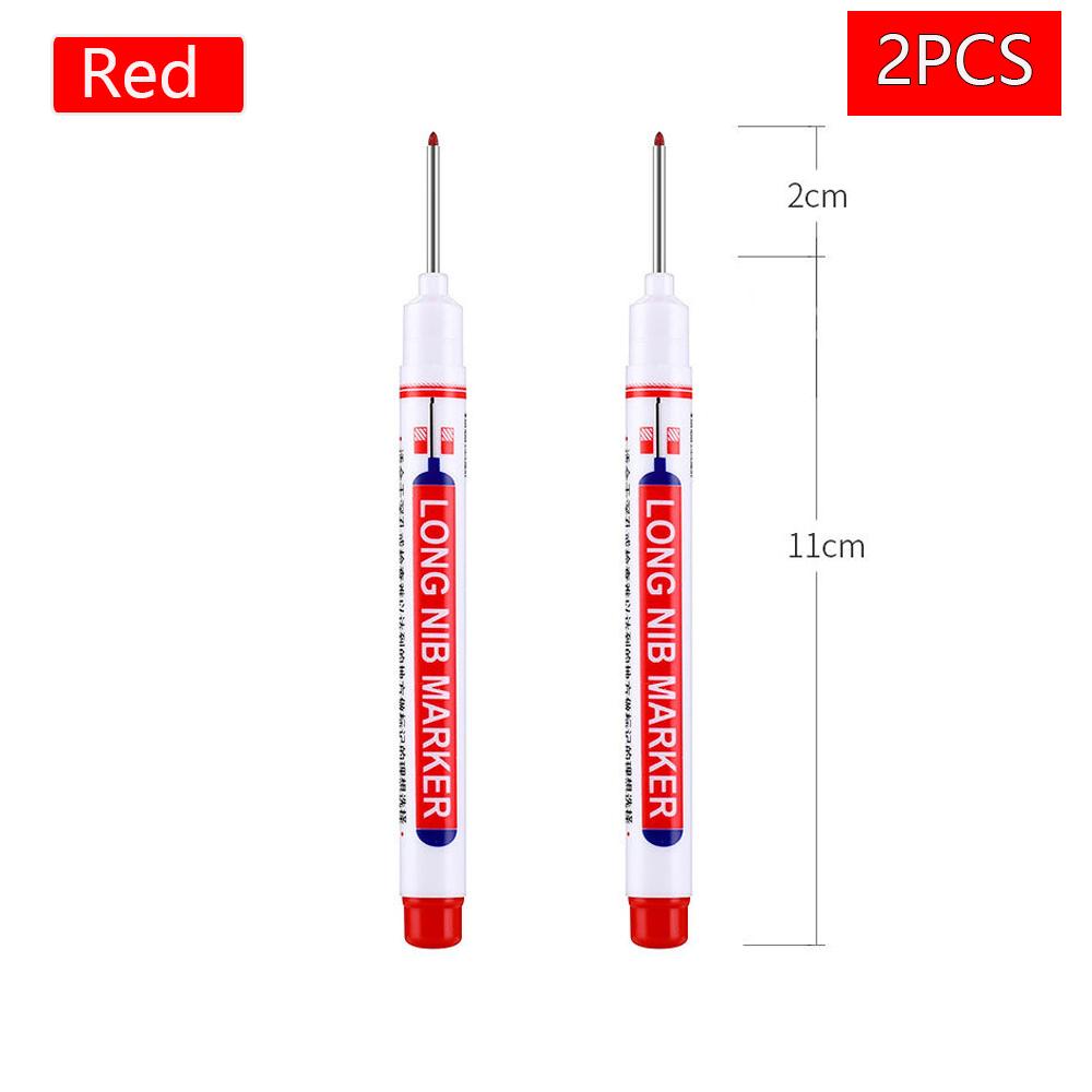 1/2/4/6/8Pcs Long Head Markers Pen Bathroom Woodworking Decoration Multi-purpose Deep Hole Marker Pens Red/Black/Blue/Green Ink