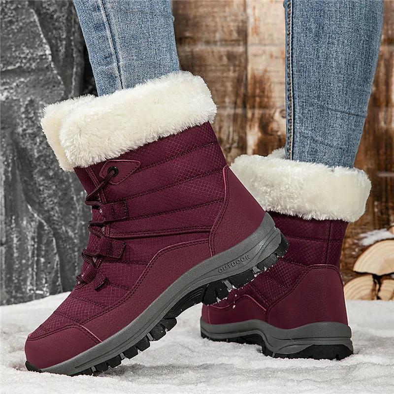 Thickened Winter Snow Boots Women's Warm Leg Protection High Top Cotton Shoes Versatile Cotton Anti-slip Long Boots Zapatos Male