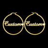 Atoztide Personalized 50mm Custom Name Earrings For Women Stainless Steel Heart Crown High Quality Weddings Party Jewelry Gift