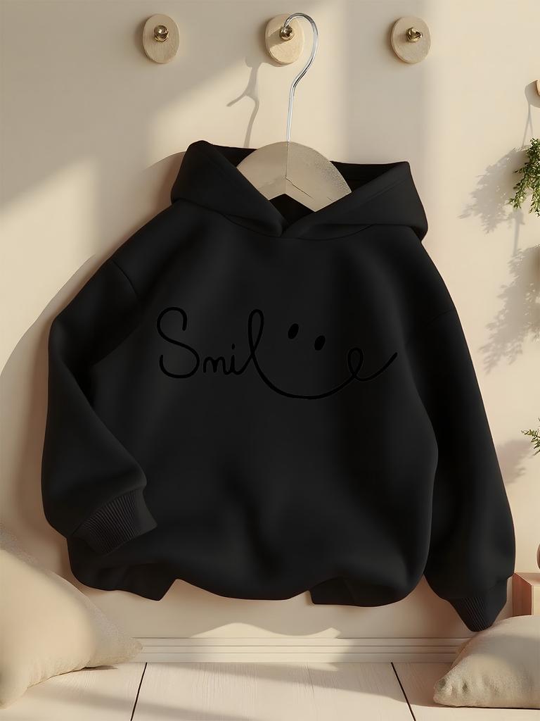 Girls' Hooded Sweatshirt with Trendy Prints