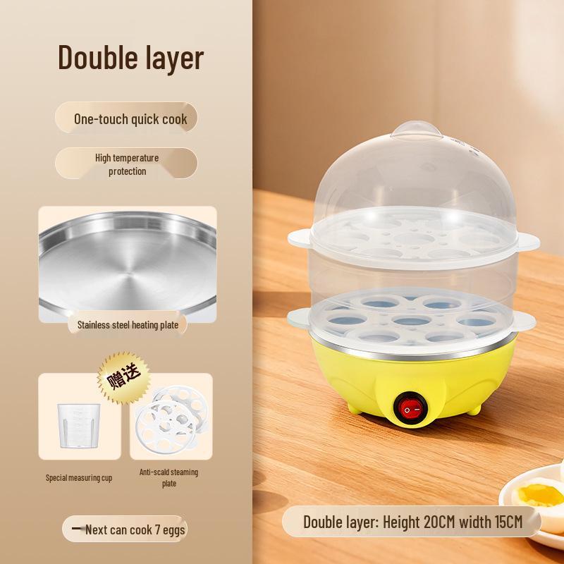 

Автоматическая многофункциональная пароварка и яйцеварка из нержавеющей стали для вареных яиц - Идеально для общежитий и маленьких кухонь 220V Europe