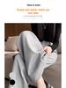 Petite Gray Wide Leg High Waist Pants for Women - Spring/Autumn