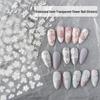 Embossed Semi-Transparent White 3D Flower Nail Stickers - Cherry Blossom & Five-Petal Designs with Adhesive Backing