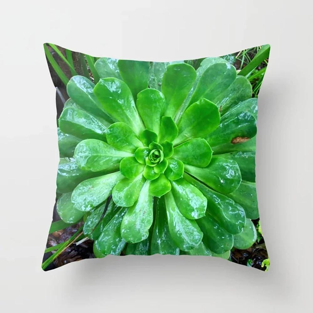 Green Plant Leaf Pillowcase Car Ornaments Office Living Room Home Pillowcase