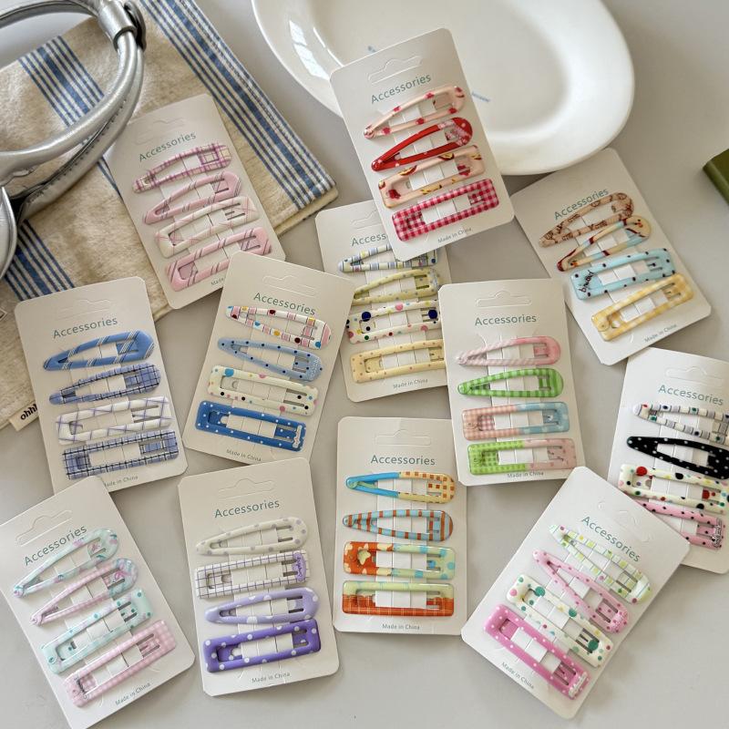Small fresh polka dot plaid hairpin women's broken hair finishing bb clip forehead bangs clip children's hairpin hairaccessories