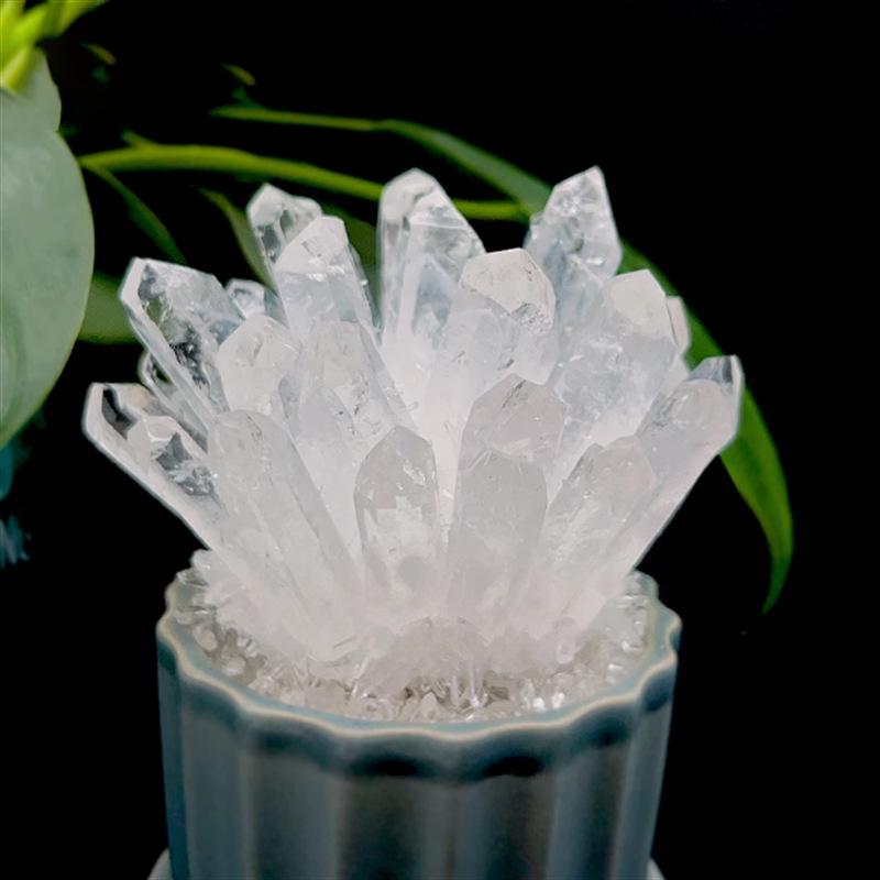 Green & White Crystal Cluster: Raw Stone Ornament for Purification, Home Decor & Jewelry Gift