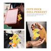Duck stuffed toy keychain bag charm glasses yellow cute fluffy mascot strap bag decoration key car animal fashion present