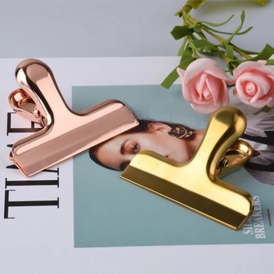 Pretty Binder Spring Clips Luxurious Rose Gold Metal Clip Paper Organizer Student Teacher Stationery School Office Supplies