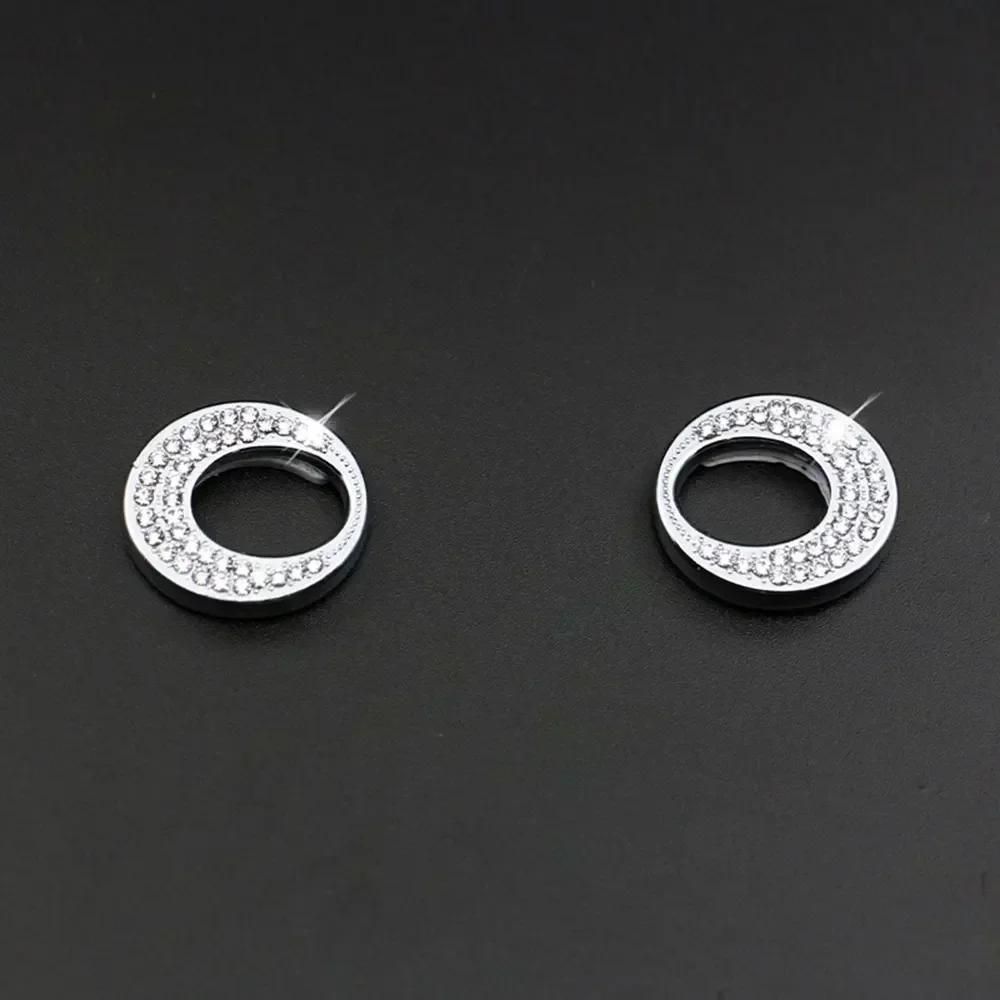 4Pcs Silver Crystal Stickers Car Door Lock Pin Ring Lift Bolt Cover Accessories For Mercedes Benz E C GLC Class GLS GLA CLA GLE BA3