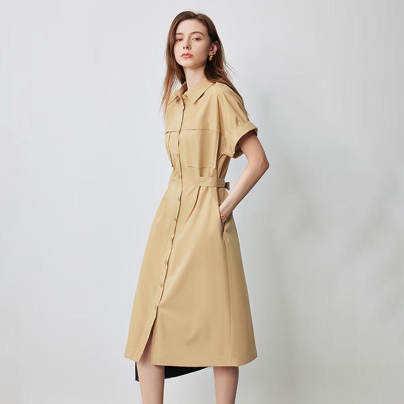 Women's Striped Workwear Shirt Dress