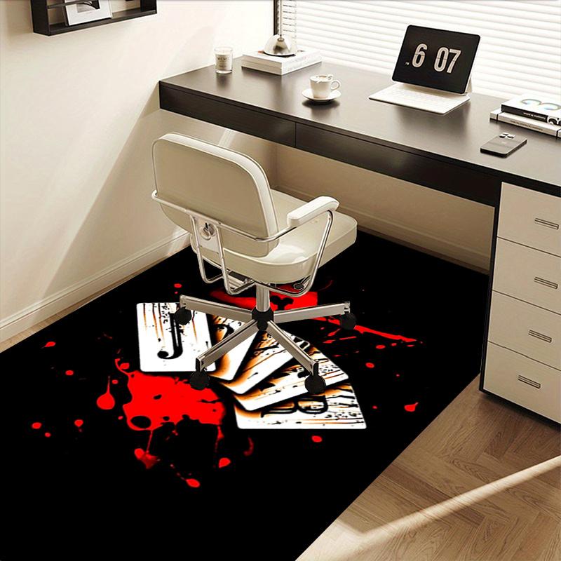 Playing Cards Office Carpet Chair Mat Large Size, Non Slip Desk Pad for Home Decor, Office Flooring Gift, Suitable for Bedroom, Living Room