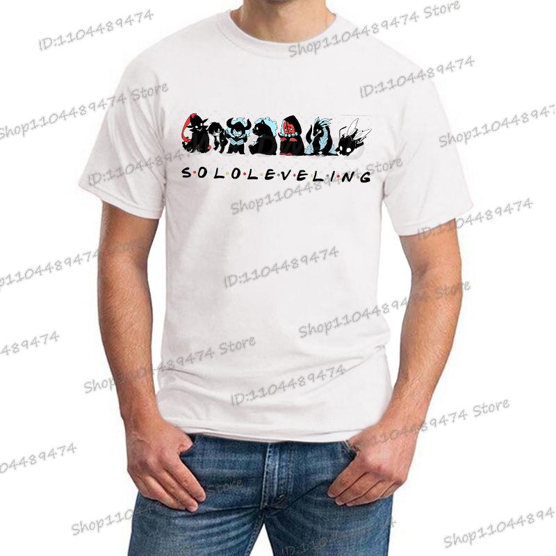 Anime Print Solo Leveling T-shirt Unisex Casual Loose Cool Manga Y2K Tops Sung Jin-Woo Graphic Men Women Funny Fashion Clothes