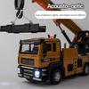 Children Engineering Truck Toy with Light & Sound Effect Flexible Long Arm Retractable Sling Simulation Lifting Crane Truck Model