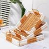 With Handles Woven Serving Tray Washable Imitation Rattan Fruit Plate  Kitchen Storage