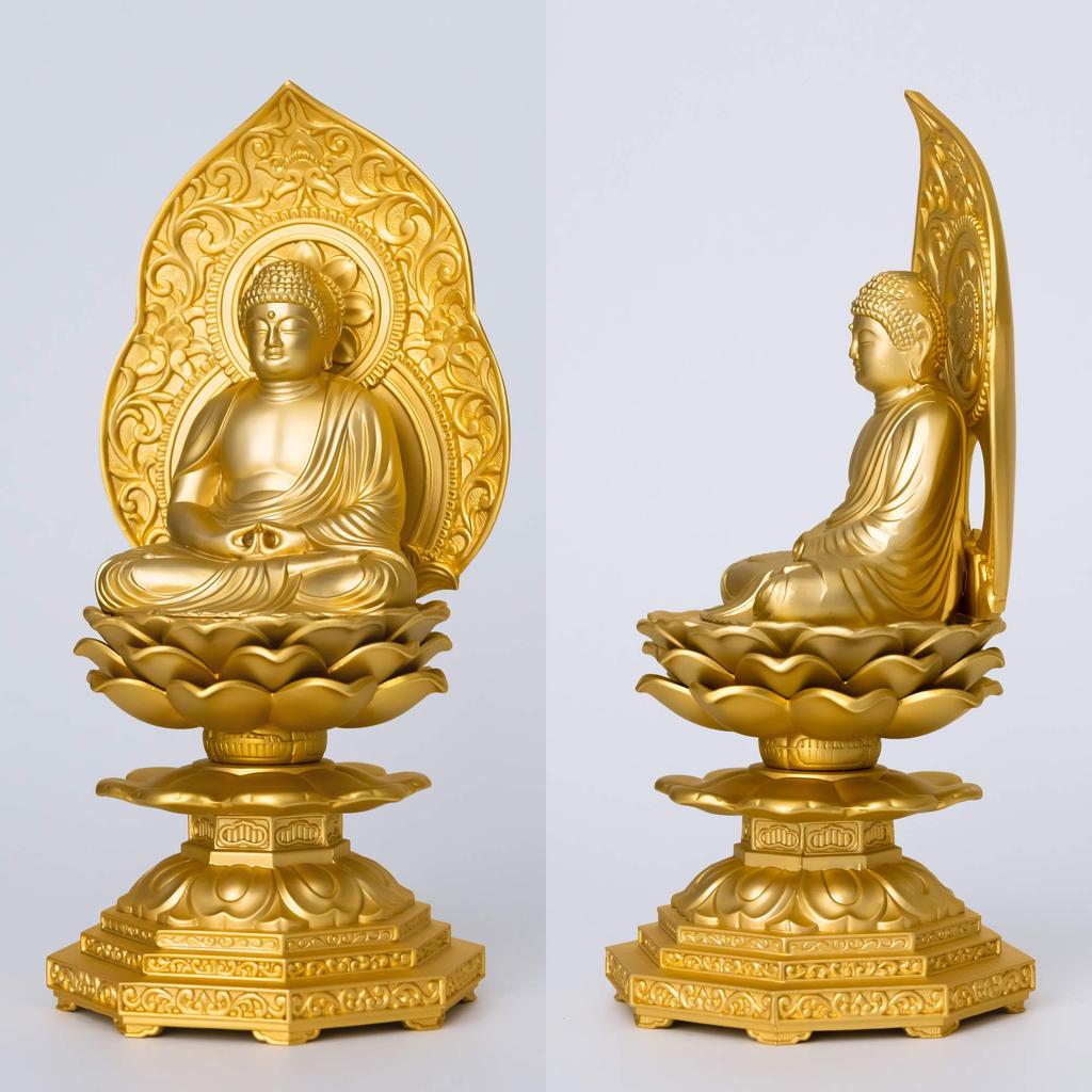 Seated Amitabha Buddha 15cm Shuun Tendai Takaoka bronzeware Buddha seated statue, (gold plated/24k gold), sculptor Makita, model sect, (Amitabha