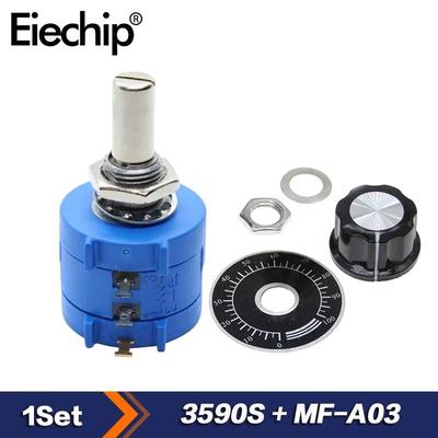 Kit potenziometro con resistenza regolabile multigiro 3590S 10K 200-200 Ohm 1K 2K 5K 10K 20K 50K 100K ohm con manopola del potenziometro