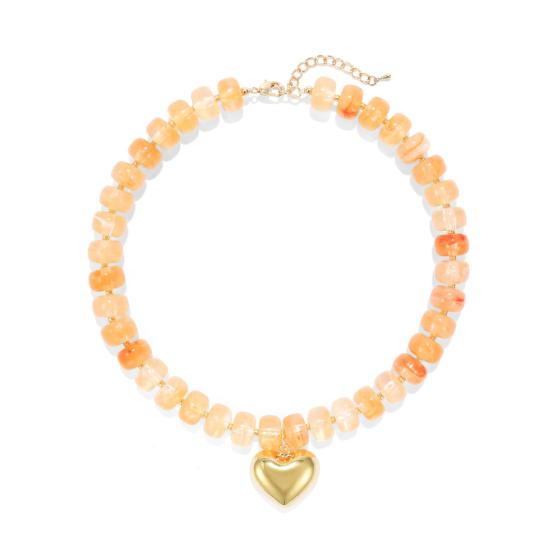 Klobiger Bunter Perlen-Choker Harzperlen-Halskette Boho Urlaubs-Halskette für Damen Tägliches Tragen Sommer Strandurlaub Schmuck