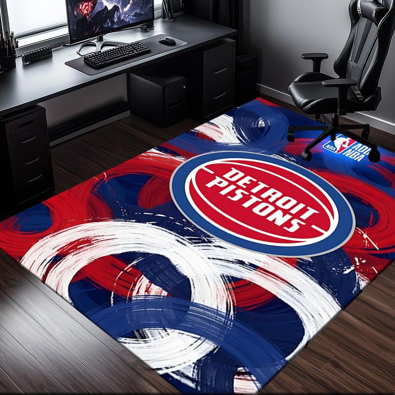 Detroit Basketball Art Rug Office Carpet Non-Slip Mat, Chair Rug Floor Covering for Gaming, Bedroom, Living Room , Home Decor Christmas Gift