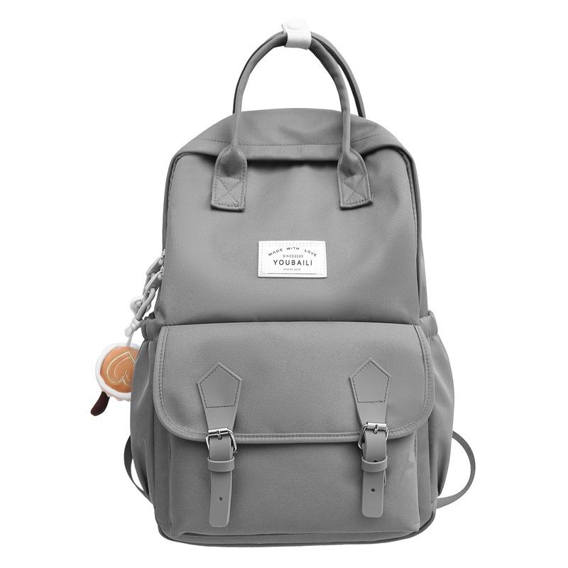 

Женский однотонный рюкзак, мужская сумка для компьютера, школьная сумка для школьников младших и старших классов серый