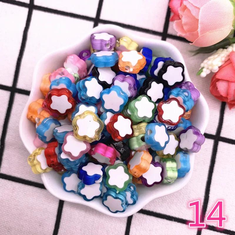 50pcs Five-pointed Star Acrylic Beads Loose Spacer Beads for Jewelry Making DIY Bracelet Accessories