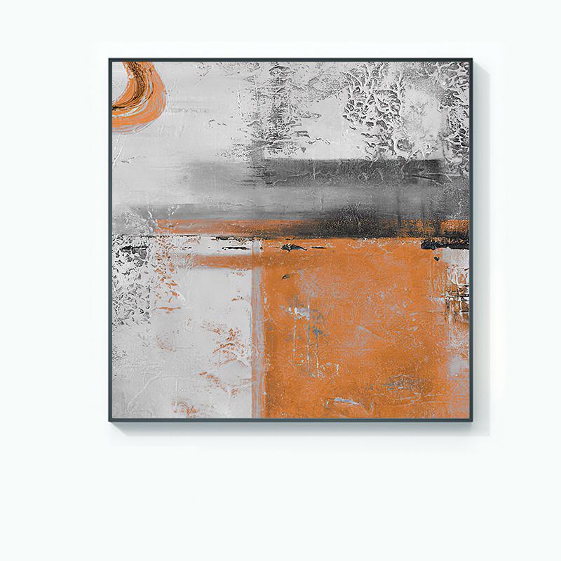 Оранжевая абстрактная декоративная картина, светлая роскошная стильная фреска для столовой, высококачественная настенная живопись для гостиной, холст, живопись 20x20cm no frame