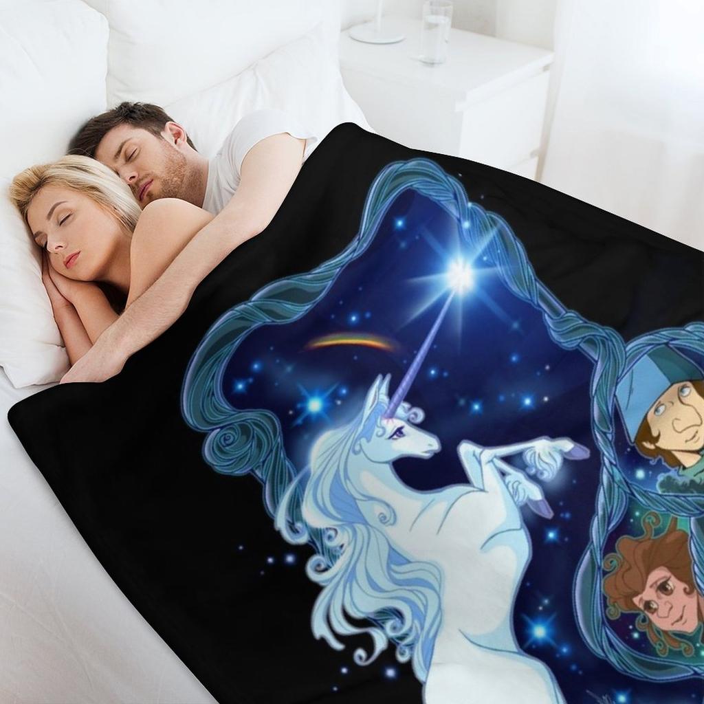 Poslední jednorožec - Německá přehozová deka Měkká do postele Flanelová látka Roztomilý kostkovaný vzor Měkké kostkované deky