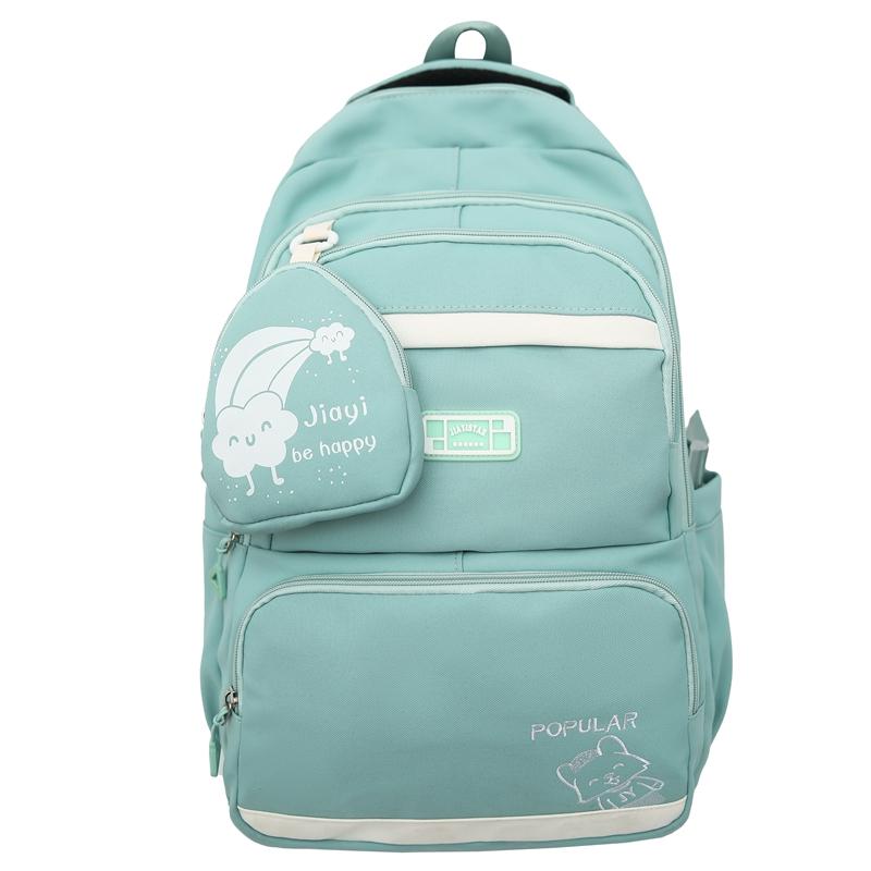 Women Cartoon Backpack Student School Bag Large Capacity Backpack with Coin Purse