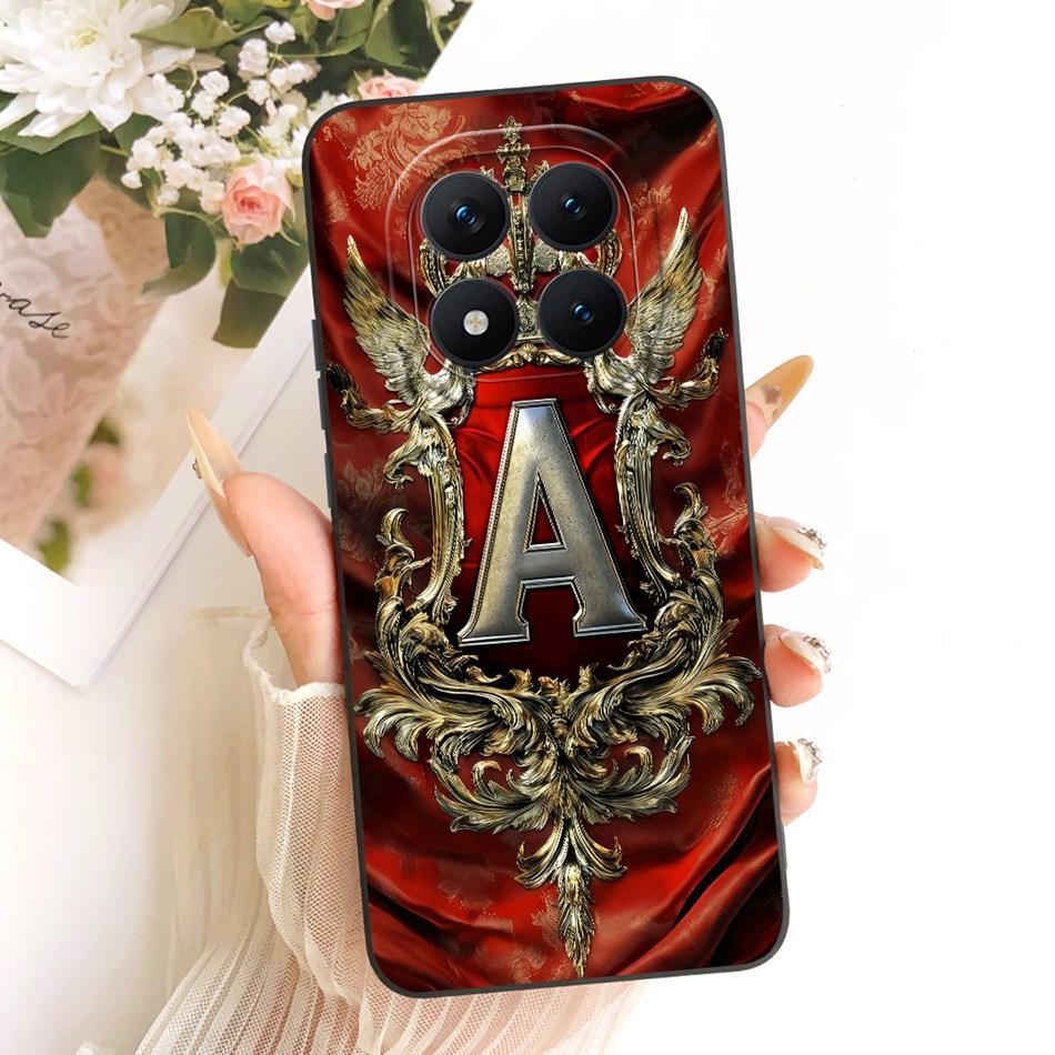 For Xiaomi Redmi Note 15 Pro+ 15Pro 5G Feather Crown Initial Letter Phone Case For Redmi Note 15 Pro Plus 5G Soft Silicone Cases