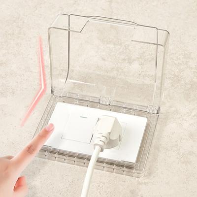 1Pc Self Adhesive Waterproof Electric Plug Cover Splash Box Sockets Switch Protection Box Protector Bathroom Supplies
