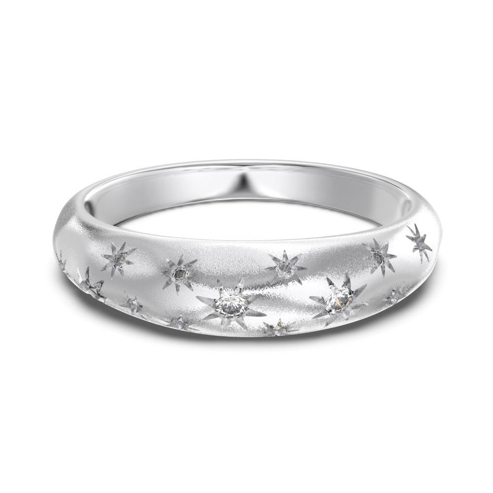 Luxury Star-Studded S925 Sterling Silver Zirconia Ring for Women - Classic Christmas Jewelry