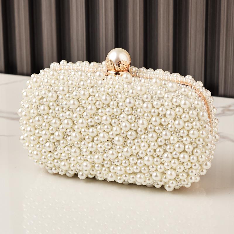 2026 New Pearl Dinner Bag Women's European and American Banquet Clutch Bag High-end Handmade Dress Evening Bag