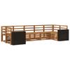 Modular Outdoor Sofa Set 7 Pcs Natural Solid Acacia Wood