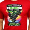Race The Rain Ride The Wind Chase The Sunset Sportbike Wheelie Biker Stunt Wear.